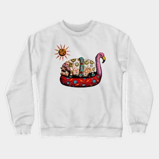 A pig and its pool Crewneck Sweatshirt